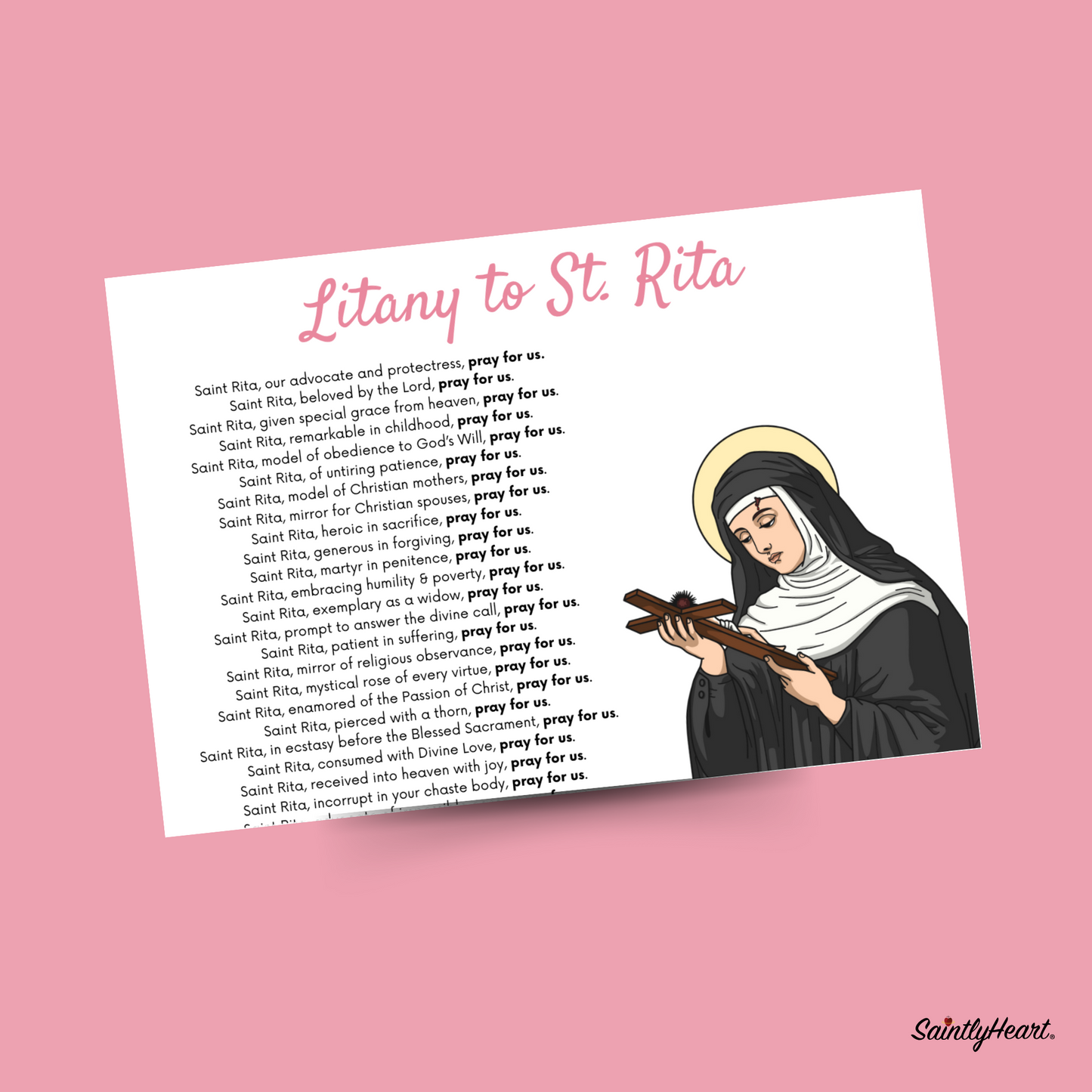 St Rita of Cascia Printable Bundle - Saintly Heart