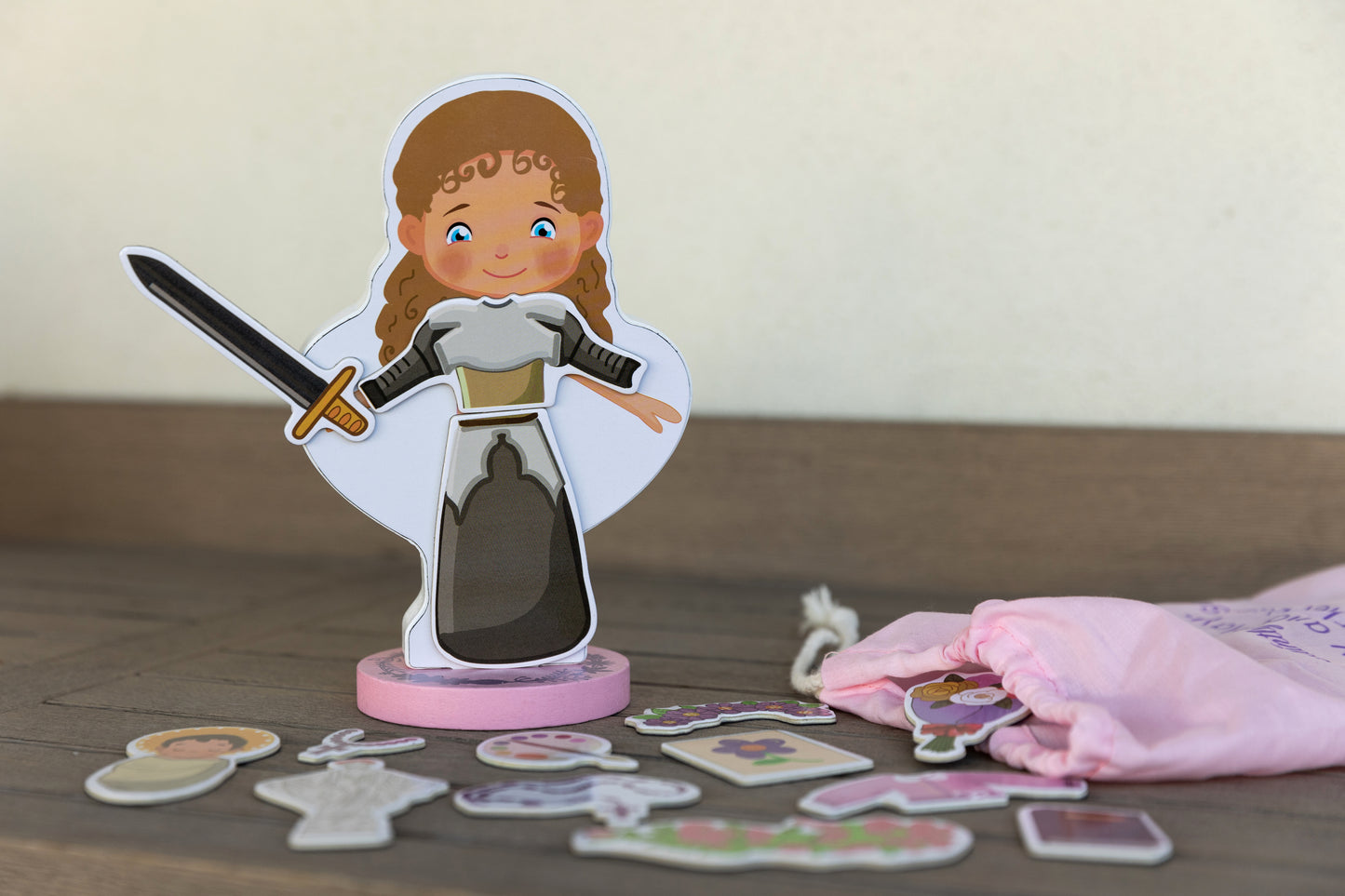 My Saint Thérèse, A magnetic wooden dress-up doll set - Saintly Heart