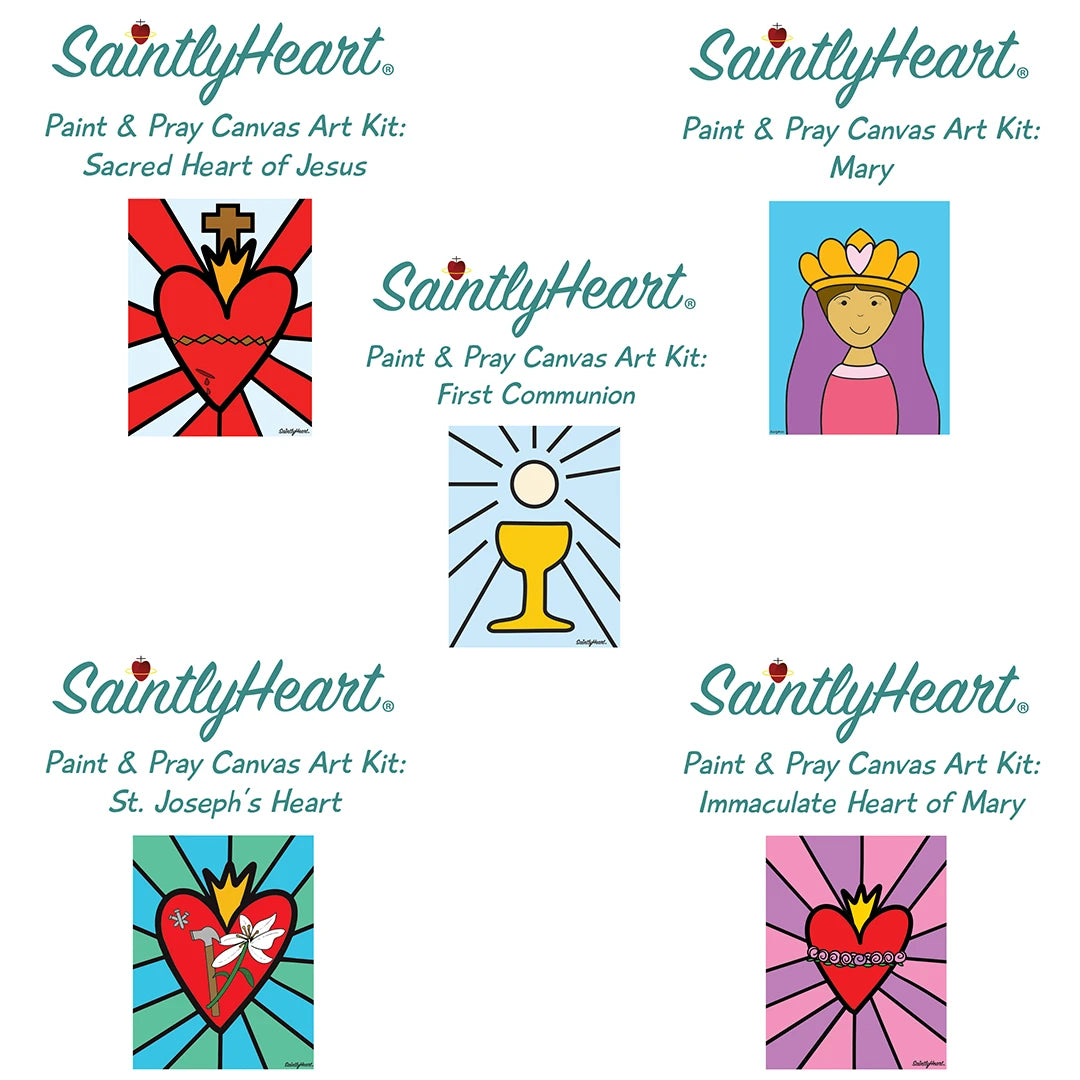 Paint & Pray Canvas Art Kit - Saintly Heart