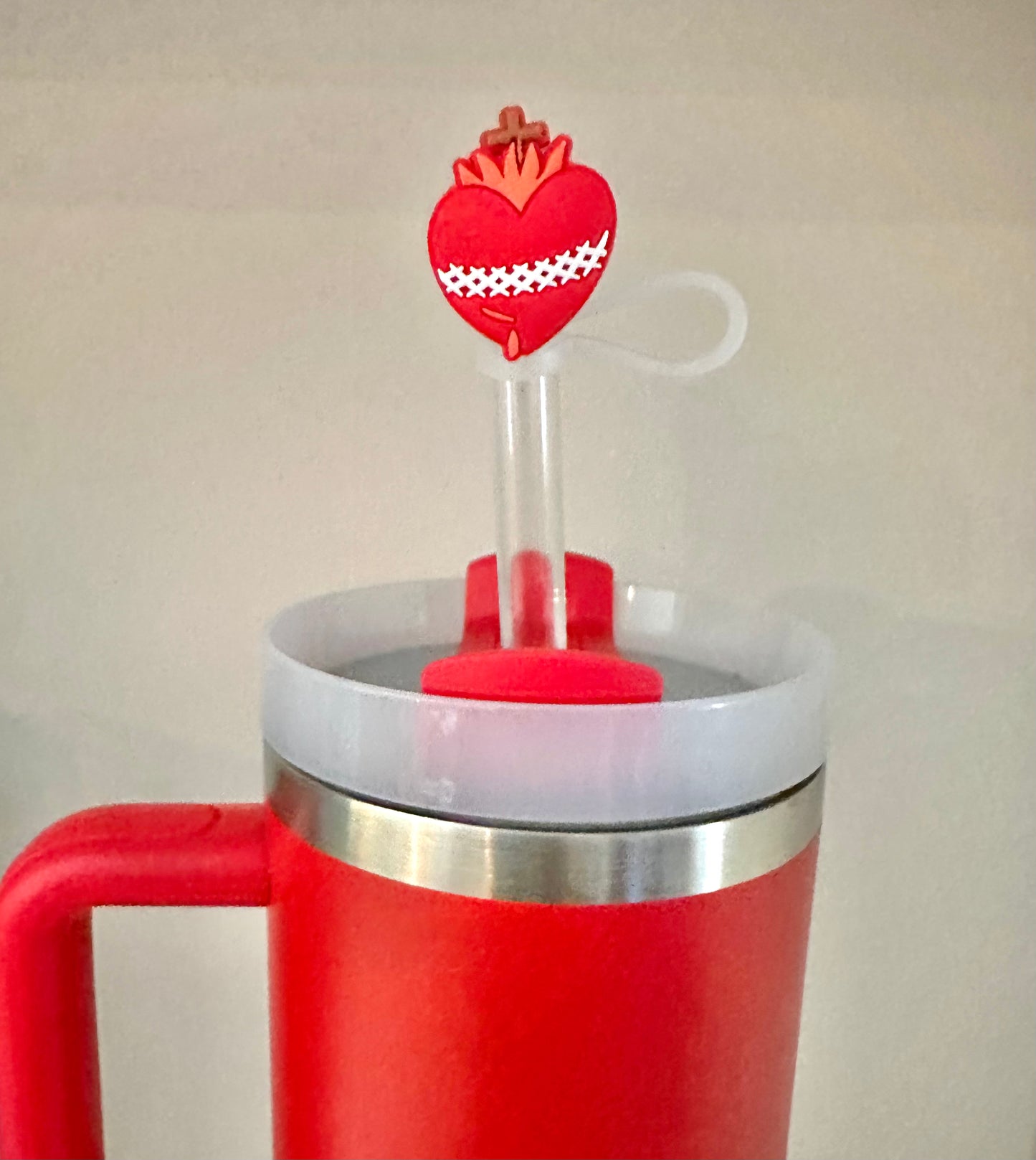 Catholic Straw Toppers: Holy Hearts (a 2 pack!) - Saintly Heart