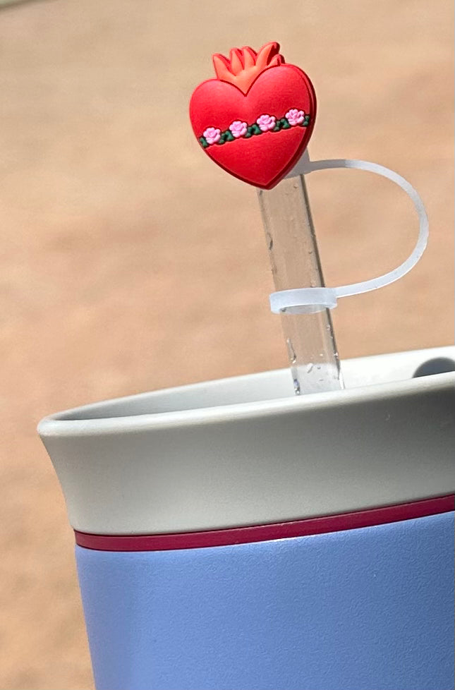 Catholic Straw Toppers: Holy Hearts (a 2 pack!) - Saintly Heart