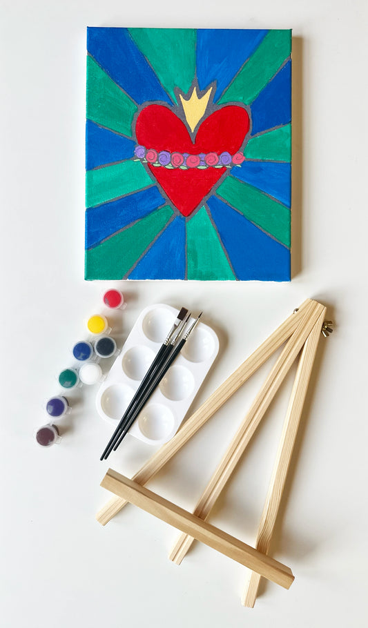 Paint & Pray Canvas Art Kit - Saintly Heart