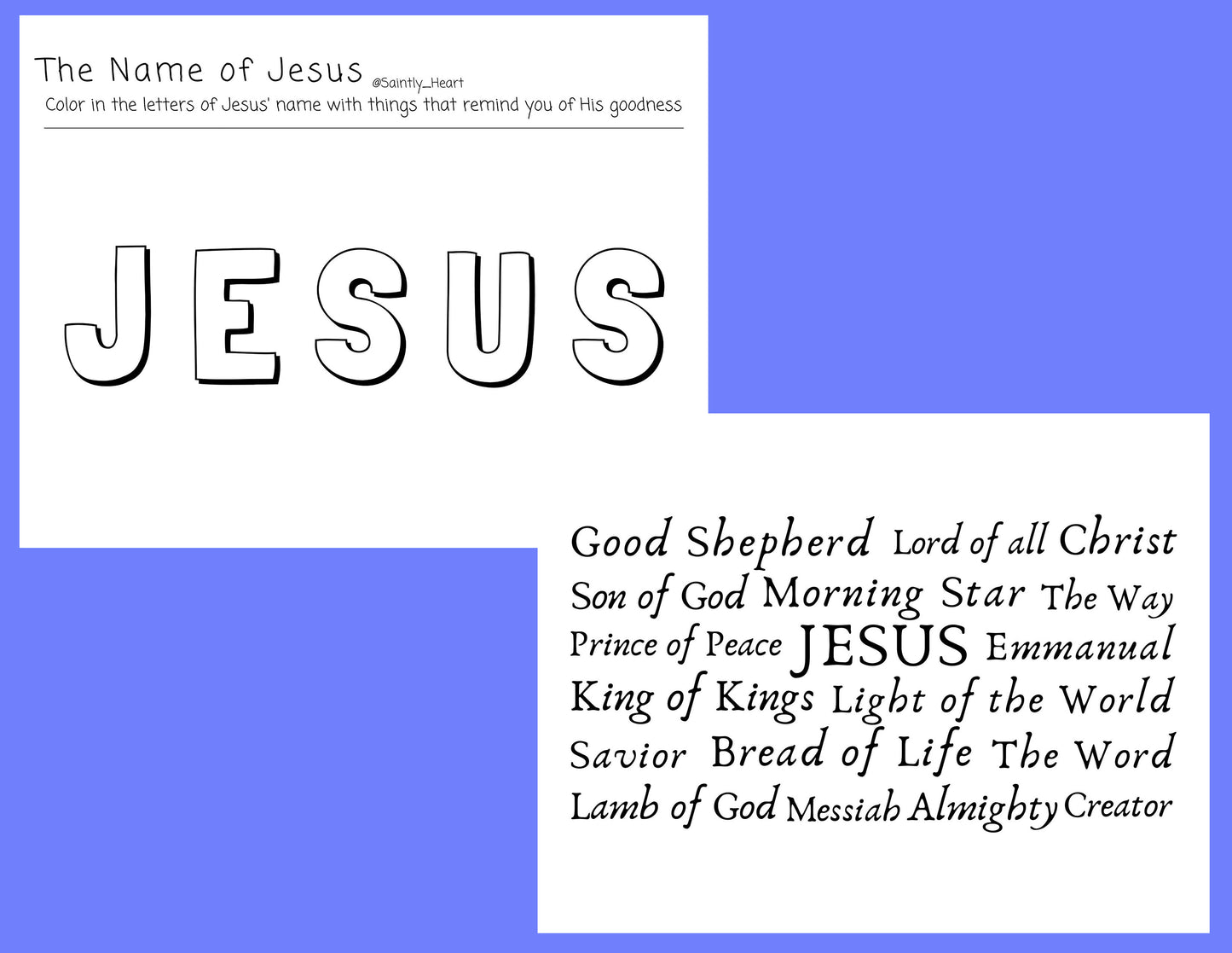 Jesus' Name Printable