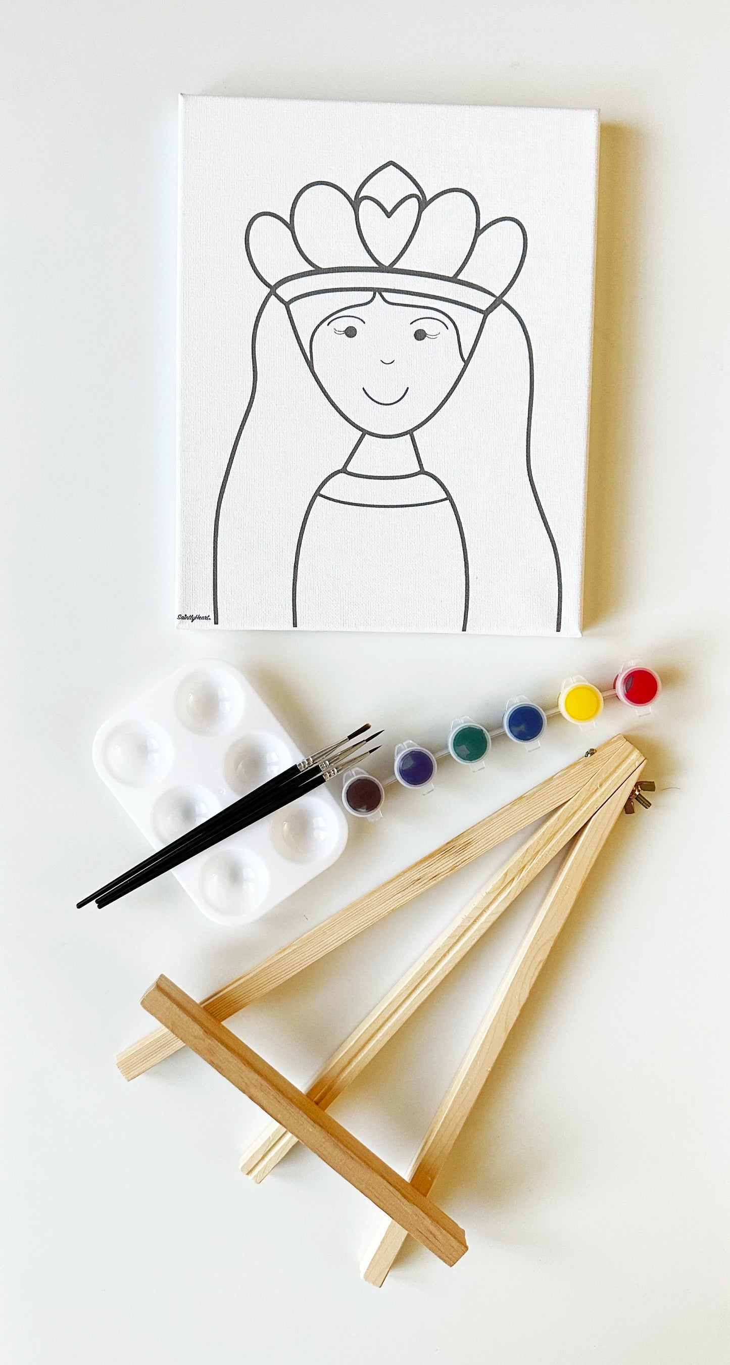 Paint & Pray Canvas Art Kit - Saintly Heart