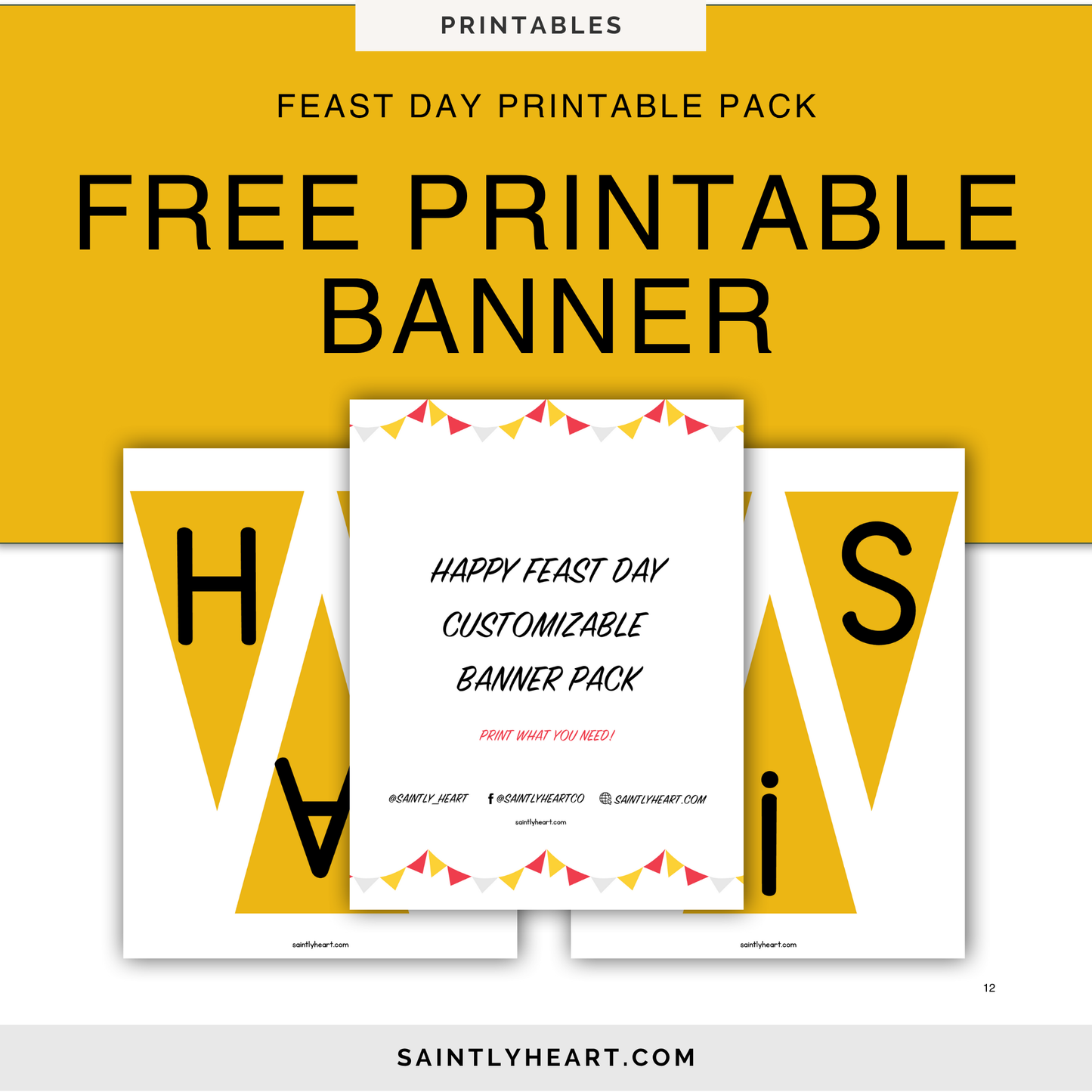 Happy Feast Day Banner Printable Pack