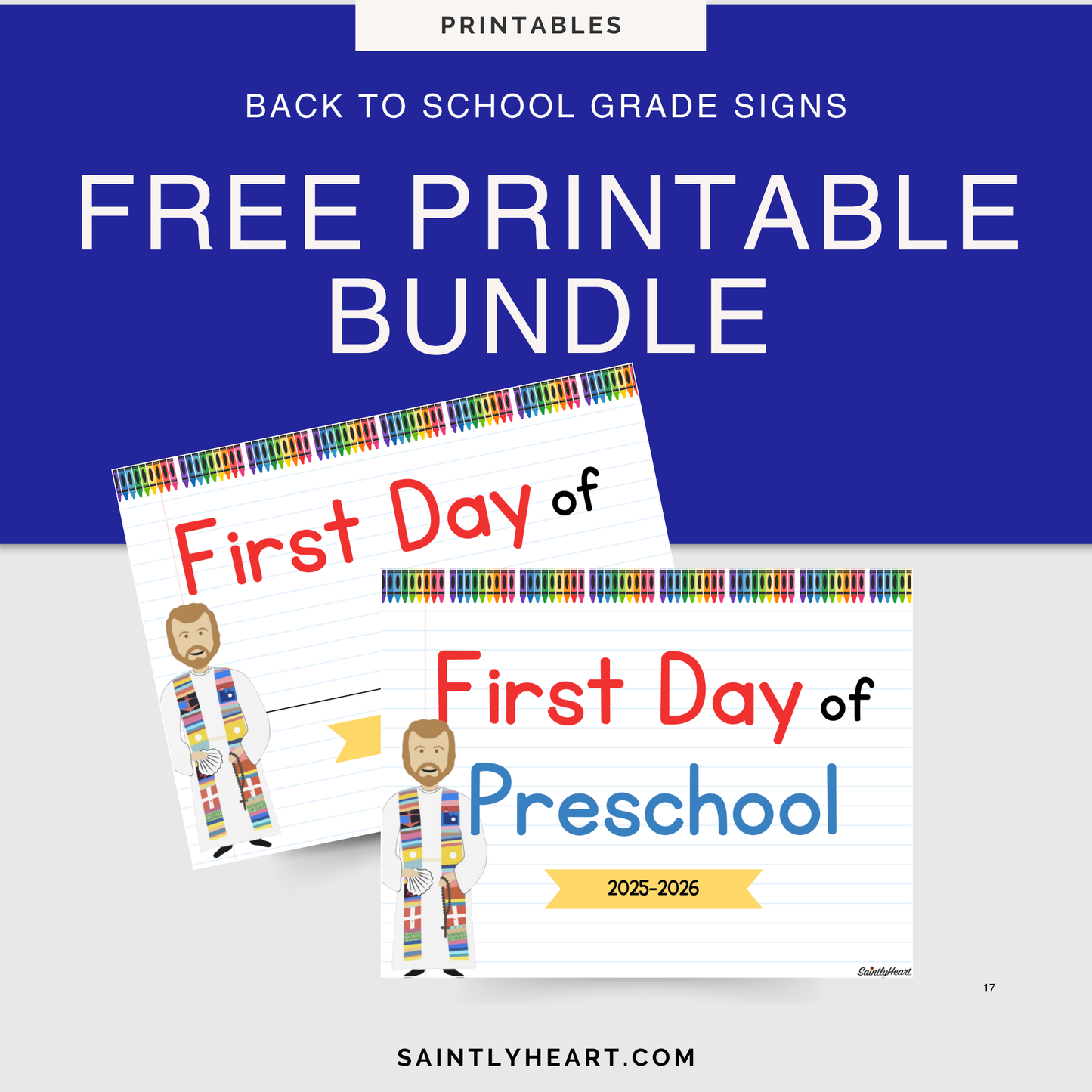 Free Printable: Bl. Stanley Rother Back to School Signs