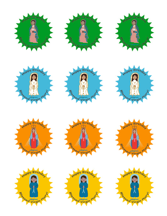 Mary Cake Topper Printables - Saintly Heart