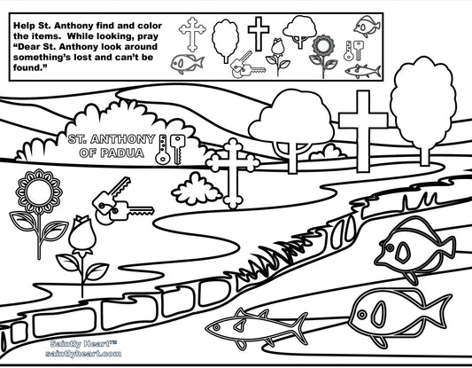 St. Anthony's Lost and Found Color Sheet - Saintly Heart