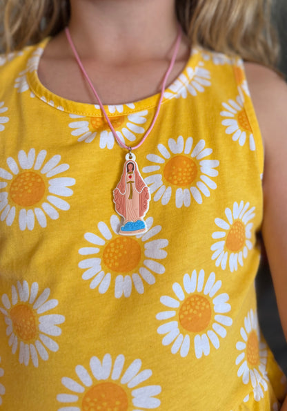 Blessed Mother Charm Necklace