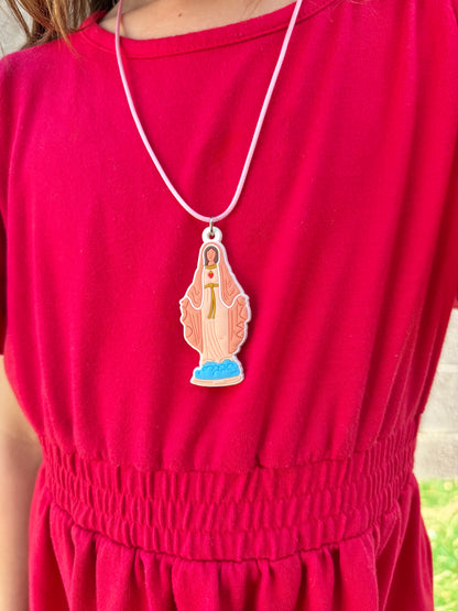 Blessed Mother Charm Necklace