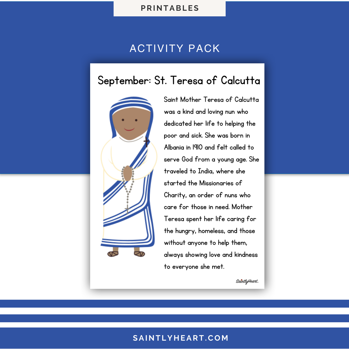 St. Mother Teresa of Calcutta Activity Bundle