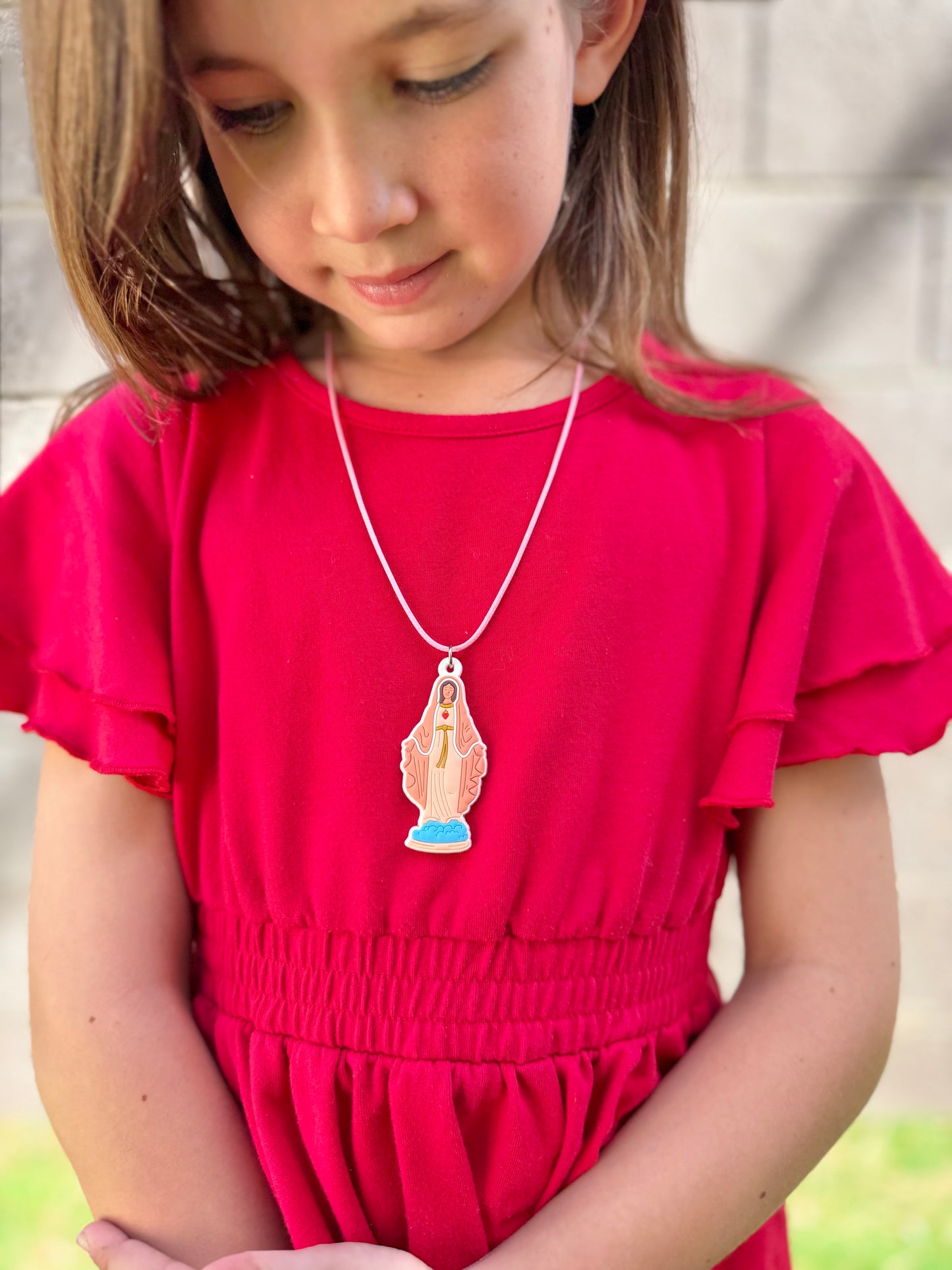 Blessed Mother Charm Necklace