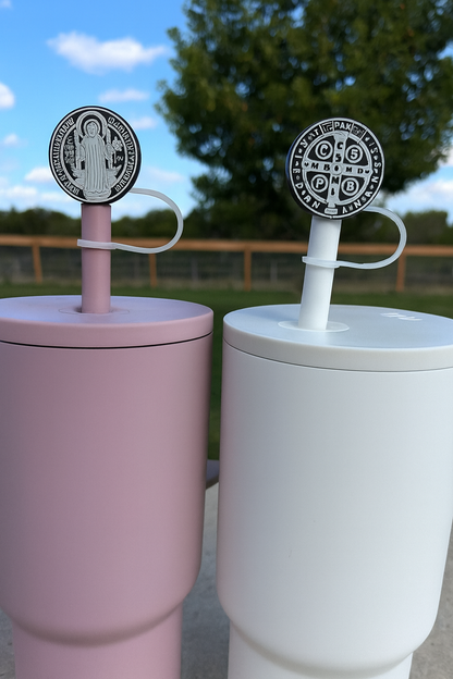 Catholic Straw Toppers: St. Benedict Medal (a 2 pack!)