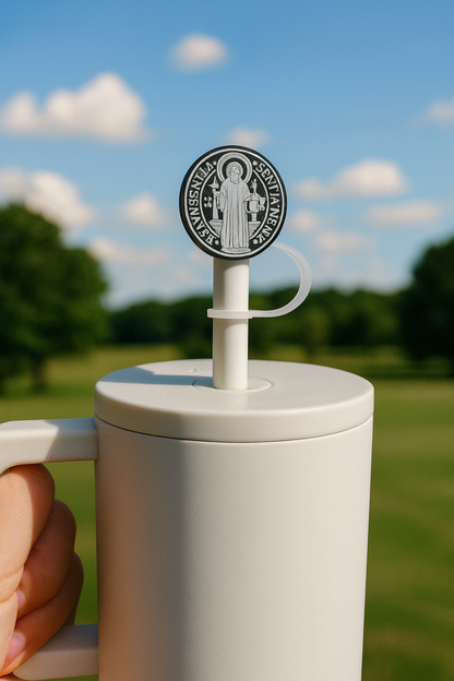 Catholic Straw Toppers: St. Benedict Medal (a 2 pack!)