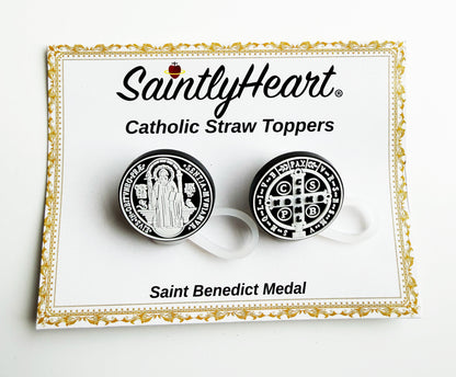 Catholic Straw Toppers: St. Benedict Medal (a 2 pack!)
