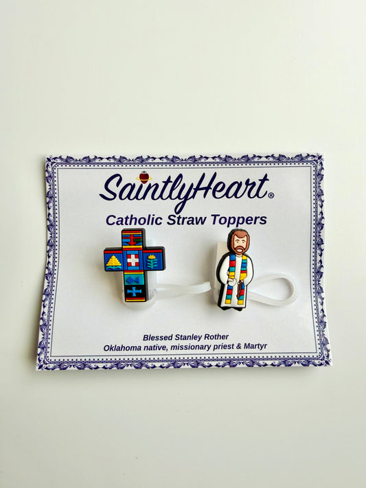 Catholic Straw Toppers: Blessed Stanley Rother (a 2 pack!)