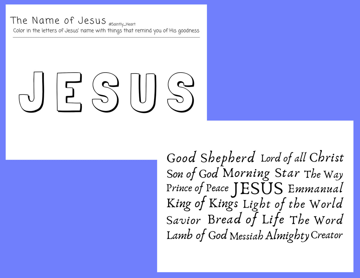 Jesus' Name Printable - Saintly Heart