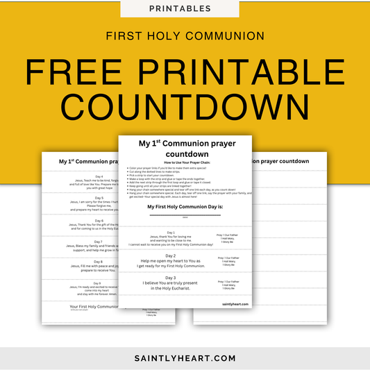 Free Printable: First Communion Prayer Countdown