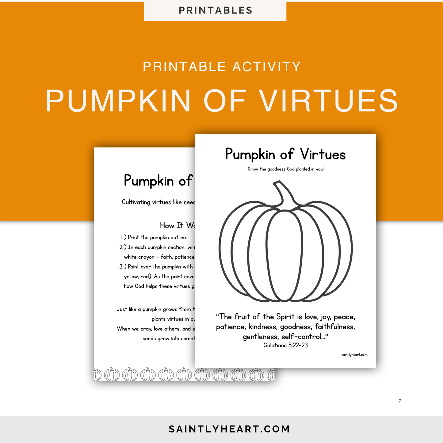 Printable: Pumpkin of Virtues