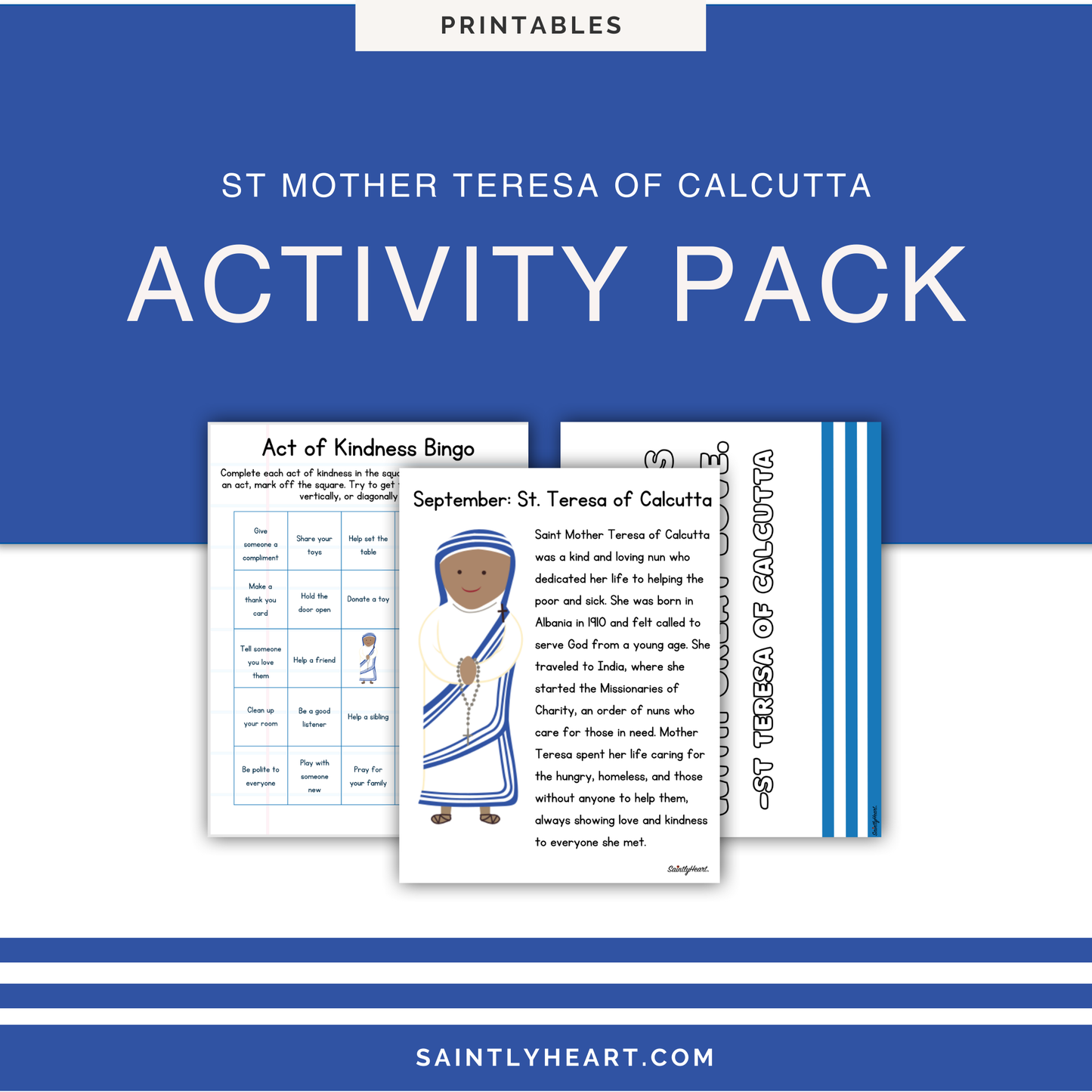St. Mother Teresa of Calcutta Activity Bundle