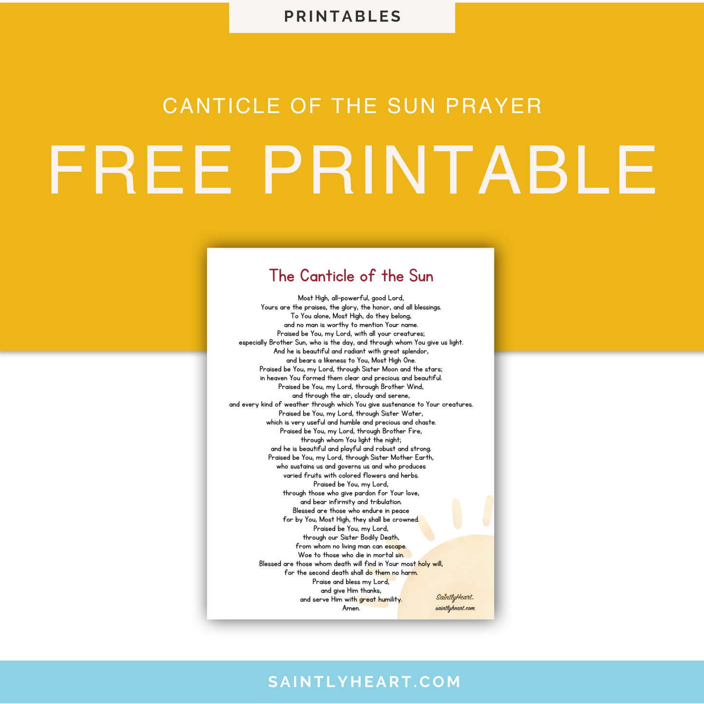 Canticle of the Sun Prayer