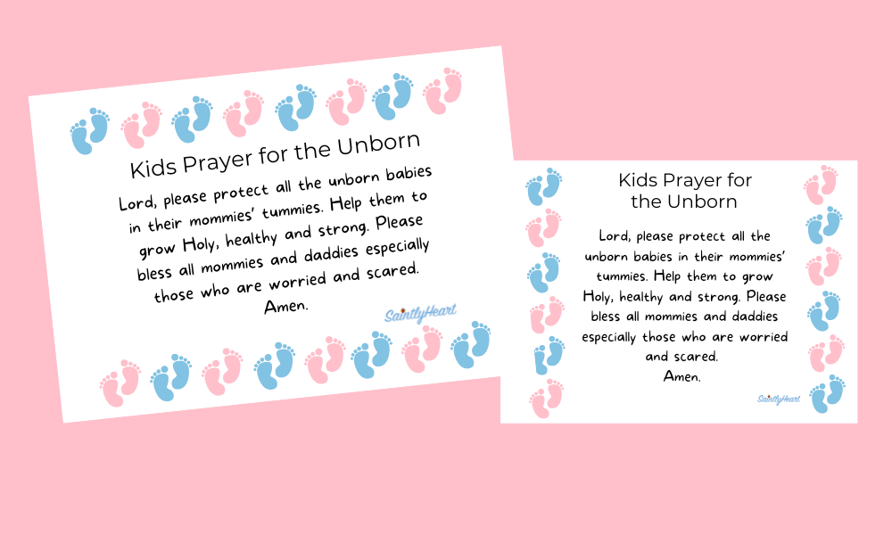 Kid's Prayer for the Unborn Printable