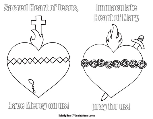 Sacred Heart Of Jesus & Immaculate Heart of Mary Printable